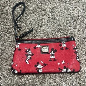 Dooney & Bourke Red Mickey Mouse Wristlet with Black Trim